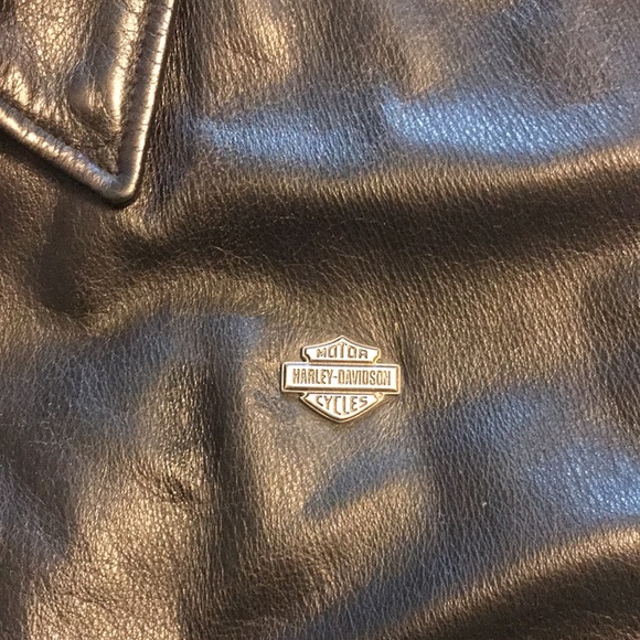 HARLEY-DAVIDSON BLACK LEATHER MID-WEIGHT JACKET XL ZIP FRONT W/HD HANGER - Picture 7 of 16